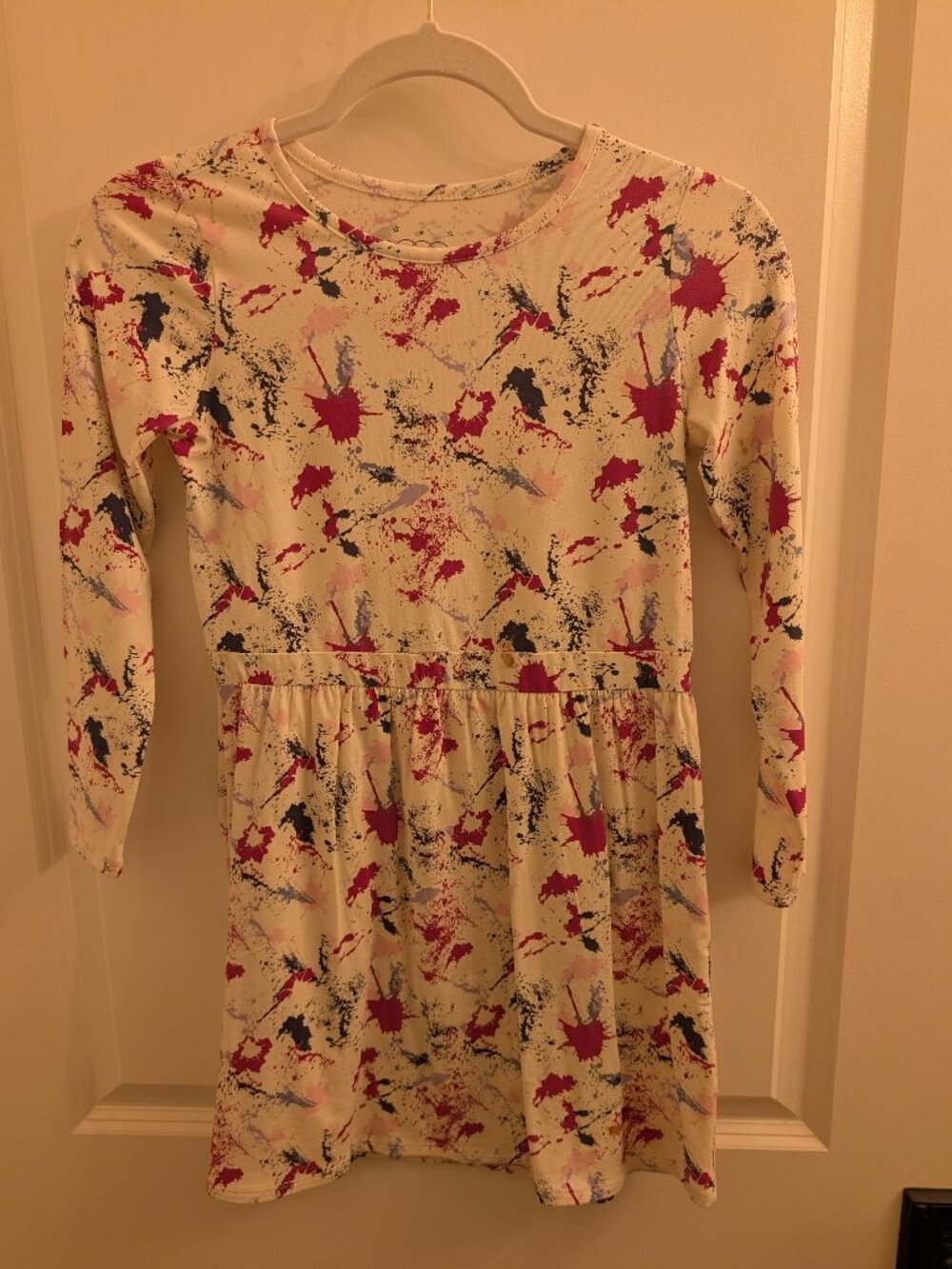 EUC - Egg New York Paint Splatter Dress Cream - Size 10